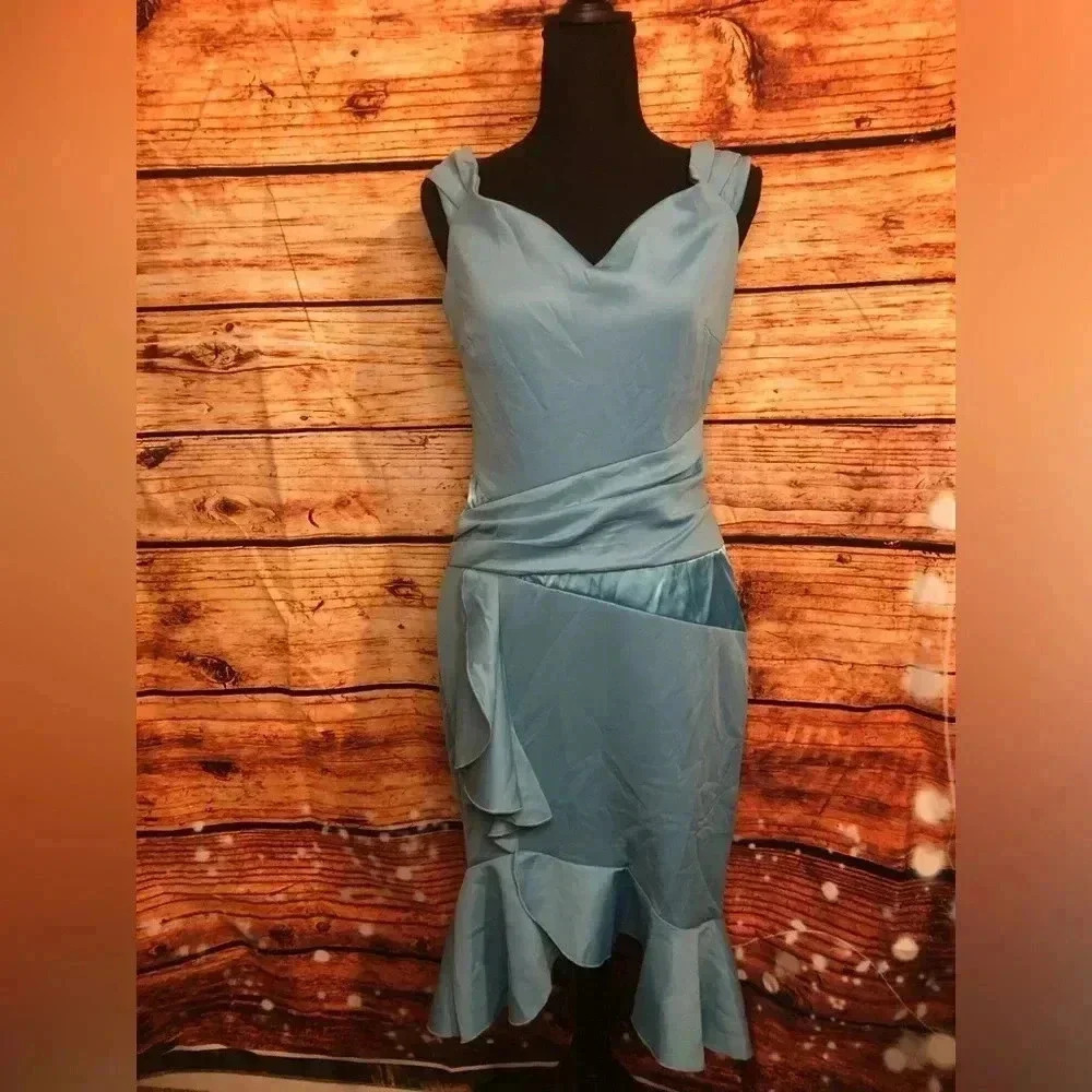 VENUS Women’s asymmetrical dress light blue - Picture 2 of 15